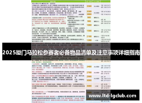 2025厦门马拉松参赛者必备物品清单及注意事项详细指南