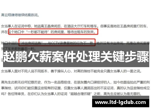 赵鹏欠薪案件处理关键步骤