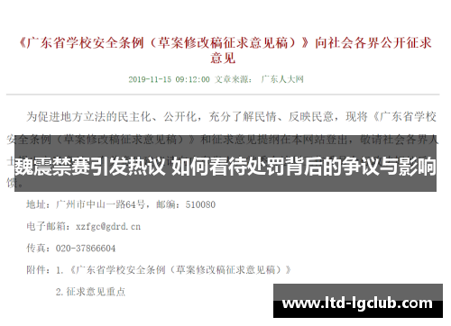 魏震禁赛引发热议 如何看待处罚背后的争议与影响