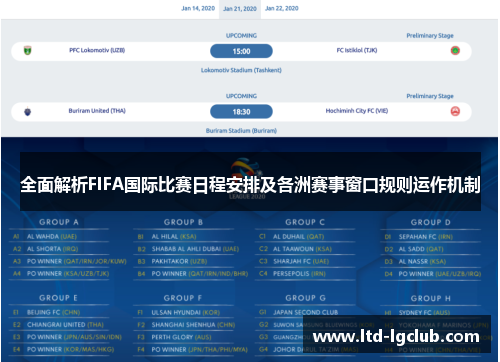 全面解析FIFA国际比赛日程安排及各洲赛事窗口规则运作机制